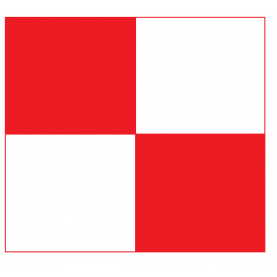 Plaque photogrammétrique rouge et blanc